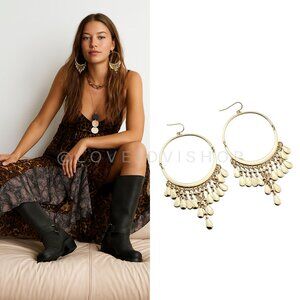 Gold Chandelier Hoop Earrings | Boho Festival Statement Jewelry